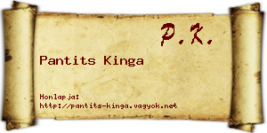 Pantits Kinga névjegykártya